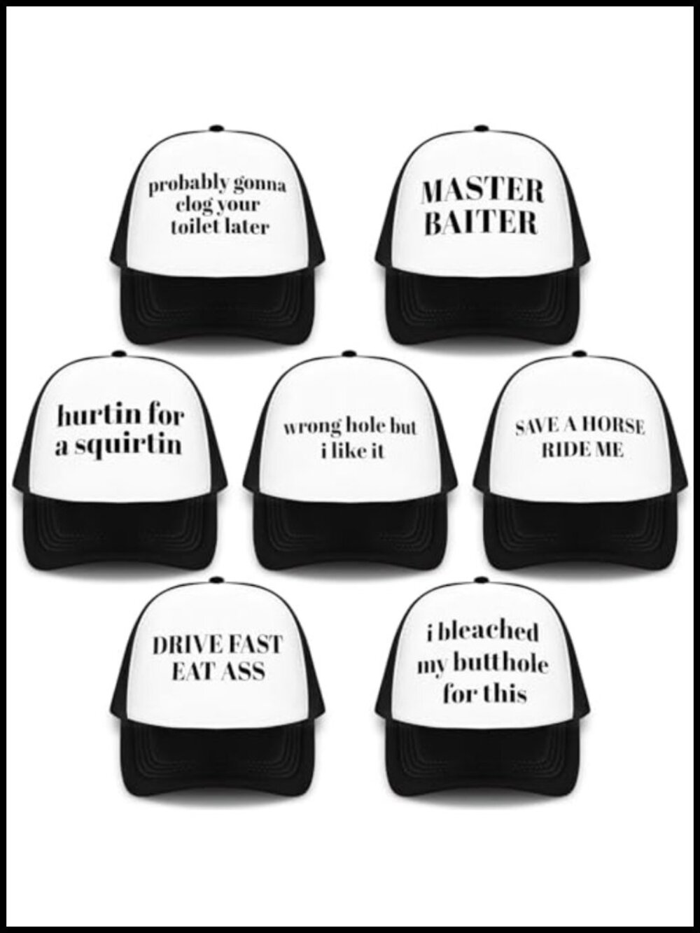 7 Pc Funny Bachelor Party Trucker Hats Groomsmen Adjustable Polyester